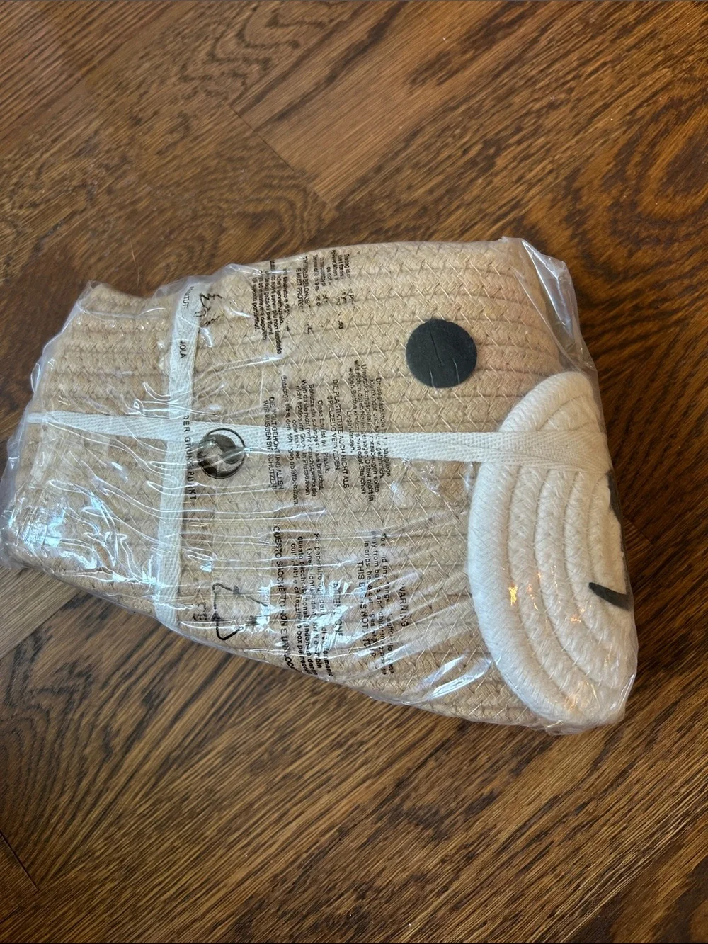 Cotton Rope Bear Storage Basket — Brown